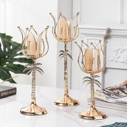 Candle Holder Aromatherapy Candle Holder Home Candle Dinner Props Nordic Romantic Light Luxury American Table Candle Holder Ornaments Candlestick (Size : C)