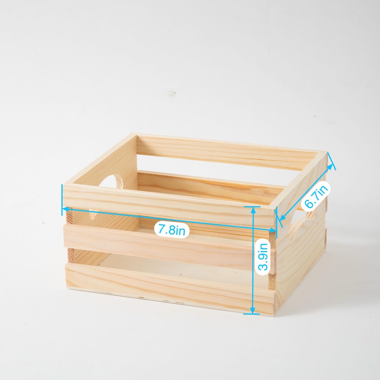 Xhqsulsclac Set of 3 Rustic Wooden Nesting Crates with Handles, Decorative Wood Crates, Crate Box Wooden Storage Box for Kitchen, Office, Bedroom, Closet, Rustic Country Decor