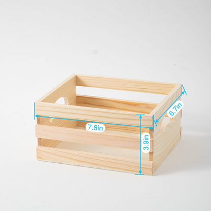 Xhqsulsclac Set of 3 Rustic Wooden Nesting Crates with Handles, Decorative Wood Crates, Crate Box Wooden Storage Box for Kitchen, Office, Bedroom, Closet, Rustic Country Decor