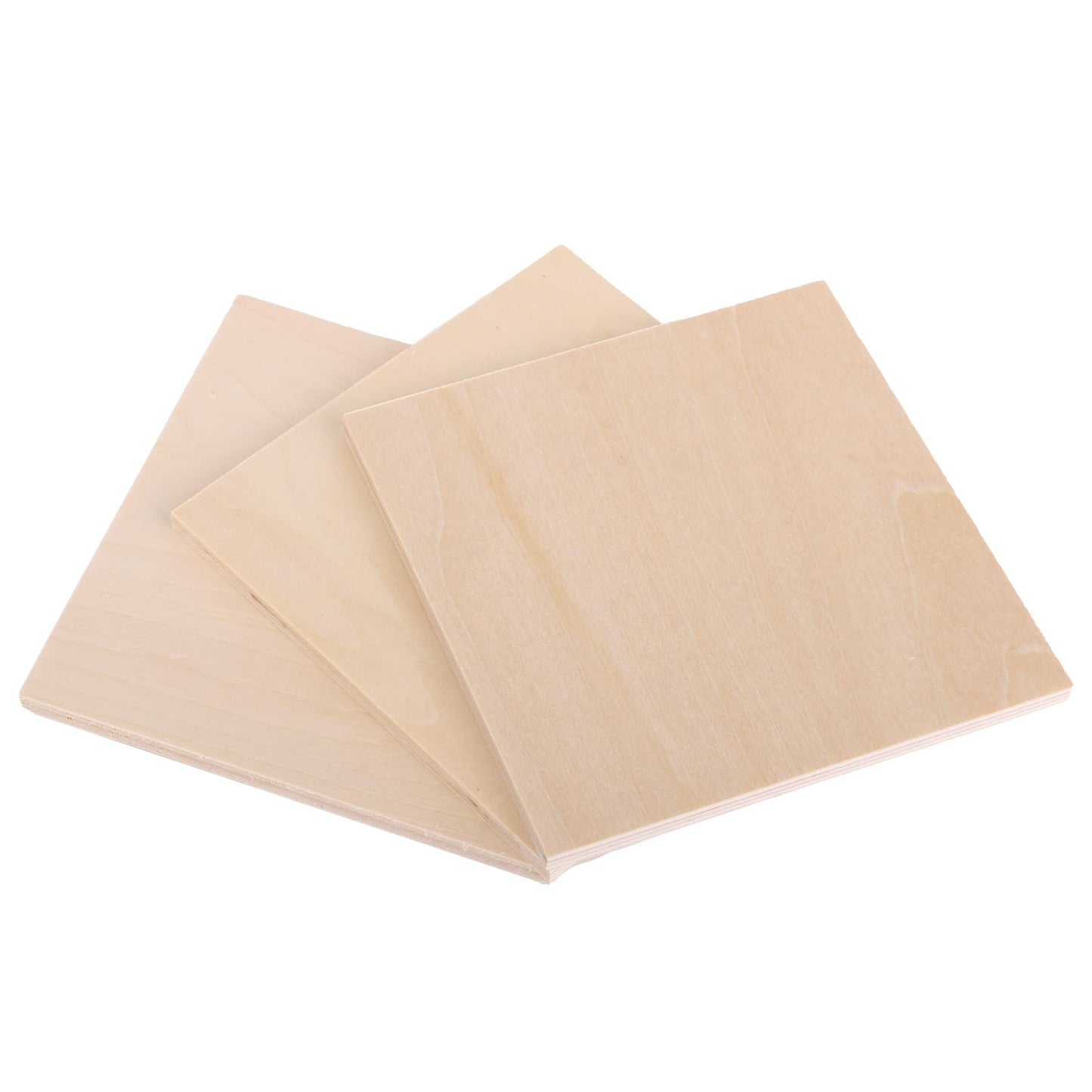 RDEXP 10x10cm Blank 5mm Thickness Wooden Board Unfinished Unpainted Wood Sheets for Wood DIY Craft Carving Modeling Set of 10