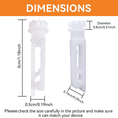 40 Sets of Clear Vertical Blind Repair Tabs, 80 PCS Blind Fixers with 15 PCS White Stem Parts for Vertical Blind Kit