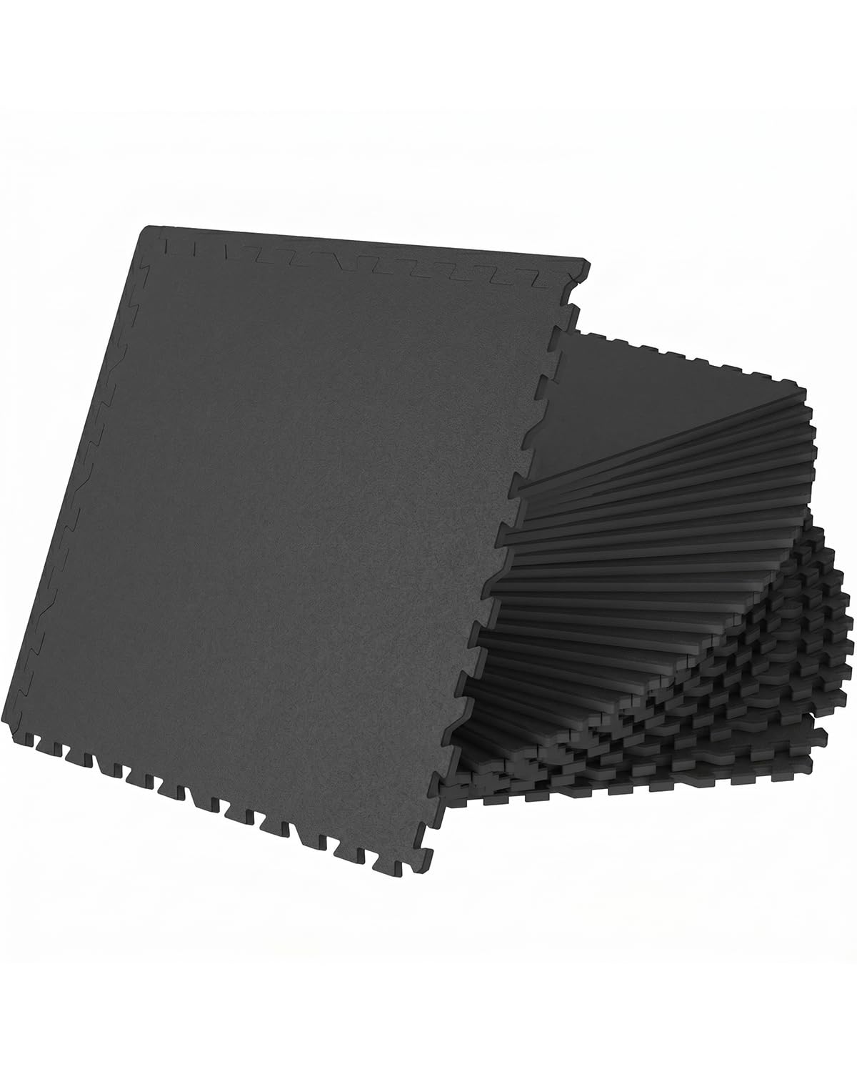 Vivaluz 0.56 Inch Thick 96 Sq Ft Gym Flooring for Home Gym, 24 Tiles Robust Rubber Top with Eva Foam Exercise Equipment Mats, Protective Flooring Puzzle Mat for Fitness Room