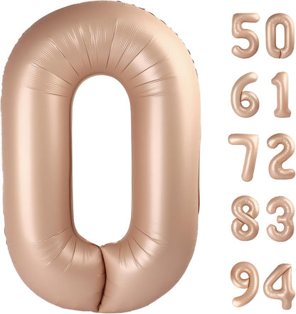 Light Brown Number Balloon - 40 Inch Tan 0 Balloon | Beige Birthday Decorations for All Ages