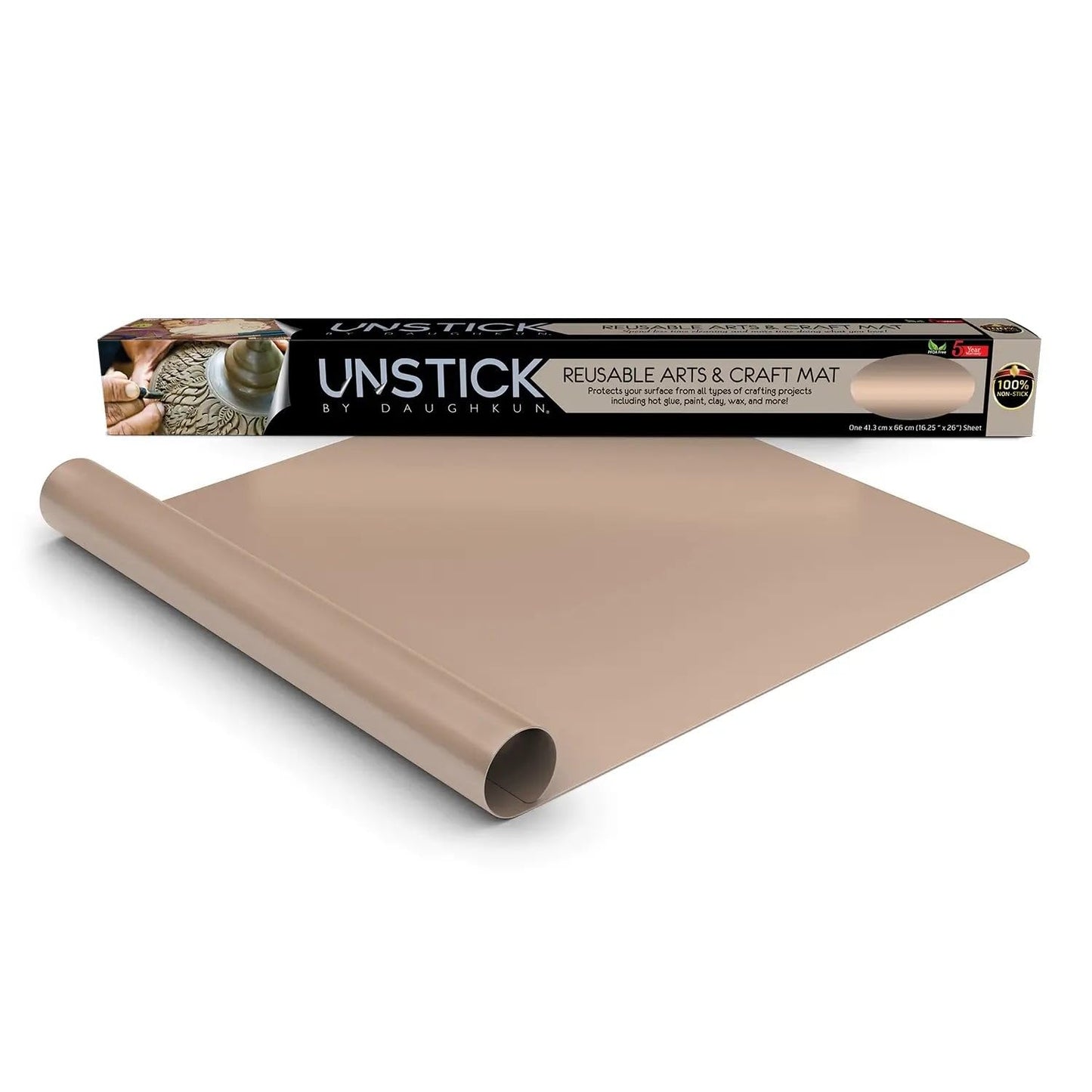 26" x 16.25" Reusable Non-Stick Craft Mat – Extra Large Heat-Resistant Work Surface Protector, Waterproof & PFOA-Free Sheet for Epoxy Resin, Painting, Jewelry Molds, Clay, Hot-Glue & DIY Projects