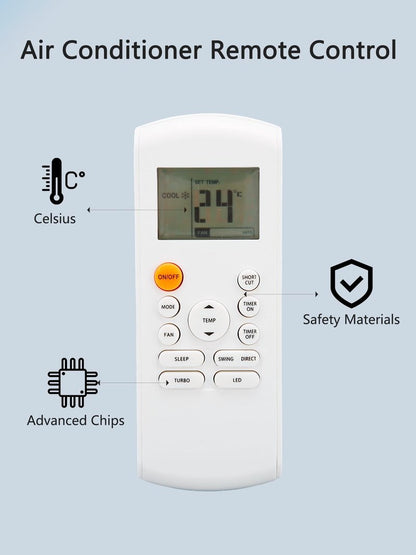 Fayelume Replacement Remote Control, Air Conditioner Remote Control, Compatible with R57 Series and RG57 Series Remotes R57B1/BGE, RG57/BGE, RG57A/BGE, RG57A1(B)/BGE, etc (Batteries Not Included)