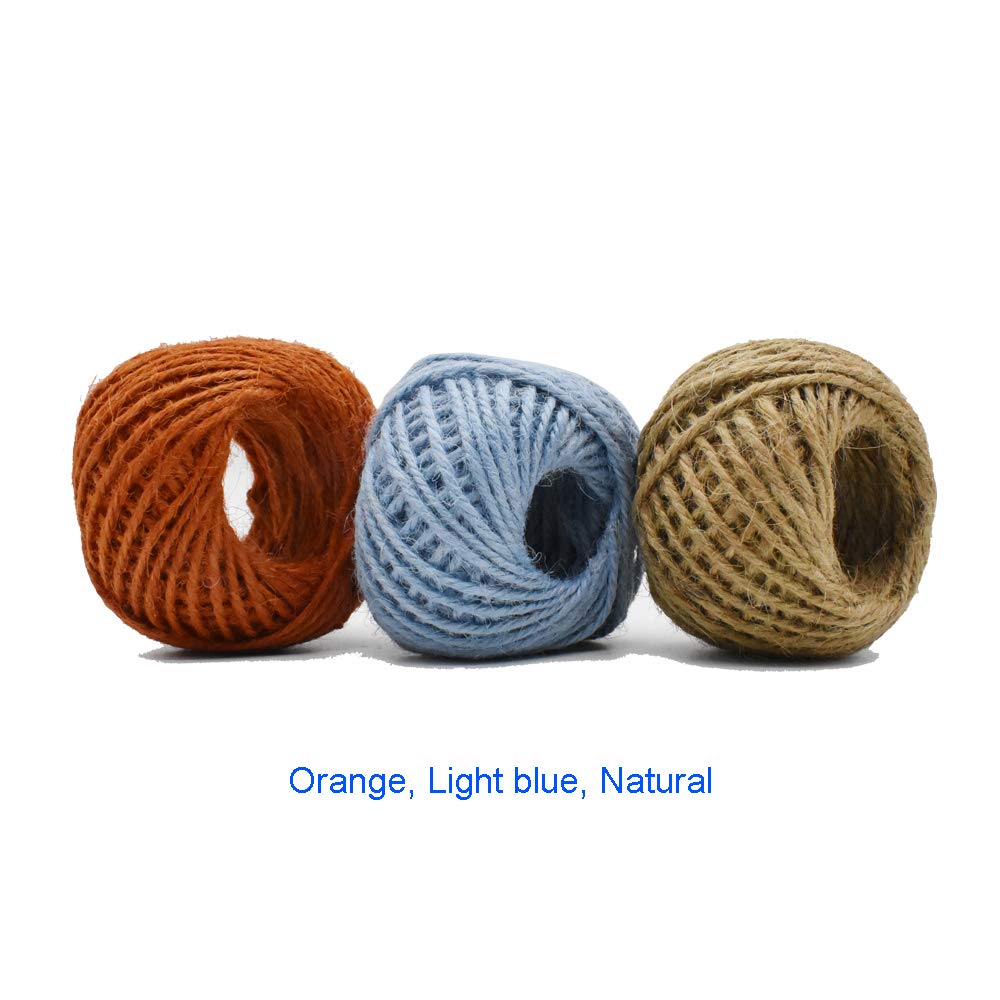 12 Color Jute Twine Natural Jute String 2mm 3 Ply for Artworks, DIY Crafts, Gift Wrapping & Embellishments - 33 Yard per Roll