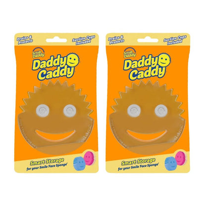 Scrub Daddy Holder for Sink Caddy Dish Sponge & Cleaning Organiser, Quick Dry Kitchen Accessory, Bathroom Organiser, Washing Accessories, Under Sink Sponge Holder 2 Pack