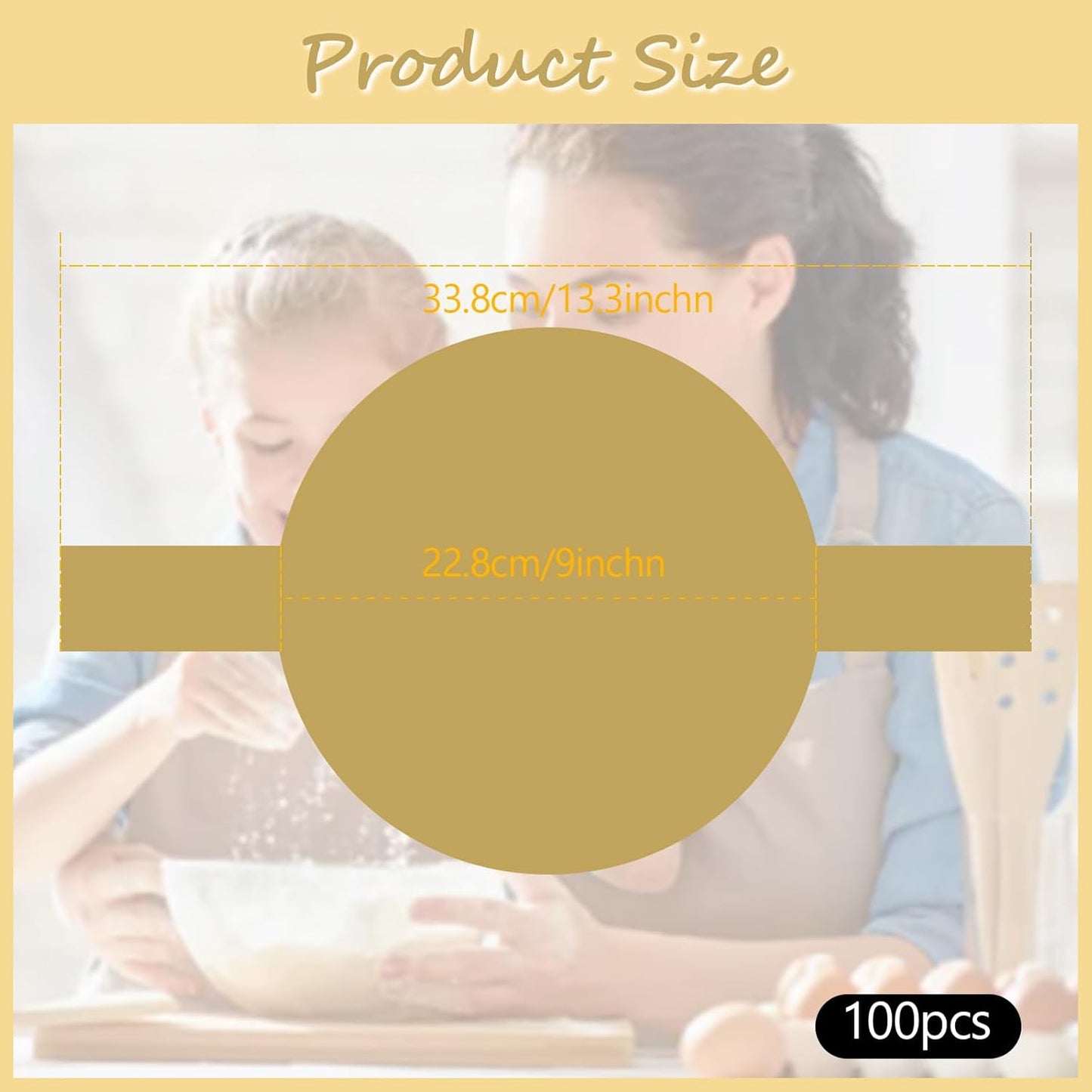 100 Pcs 9 Inch Parchment Paper Rounds for Sourdough Baking, Baking Sheets, Round Cake Pan Liners with Lift Tabs