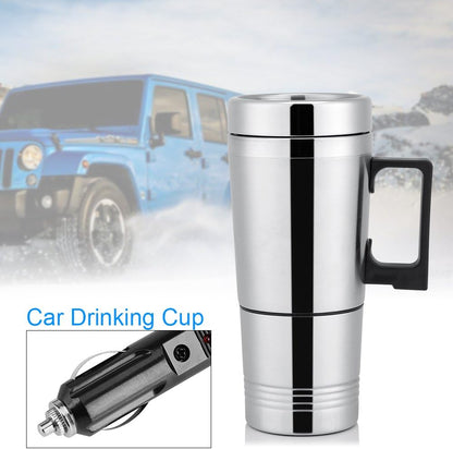 Asixx 12V/24V Car Heating Cup, 300ml Electric Kettle for Coffee, Tea, Water Mug, 304 Stainless Steel (24V)