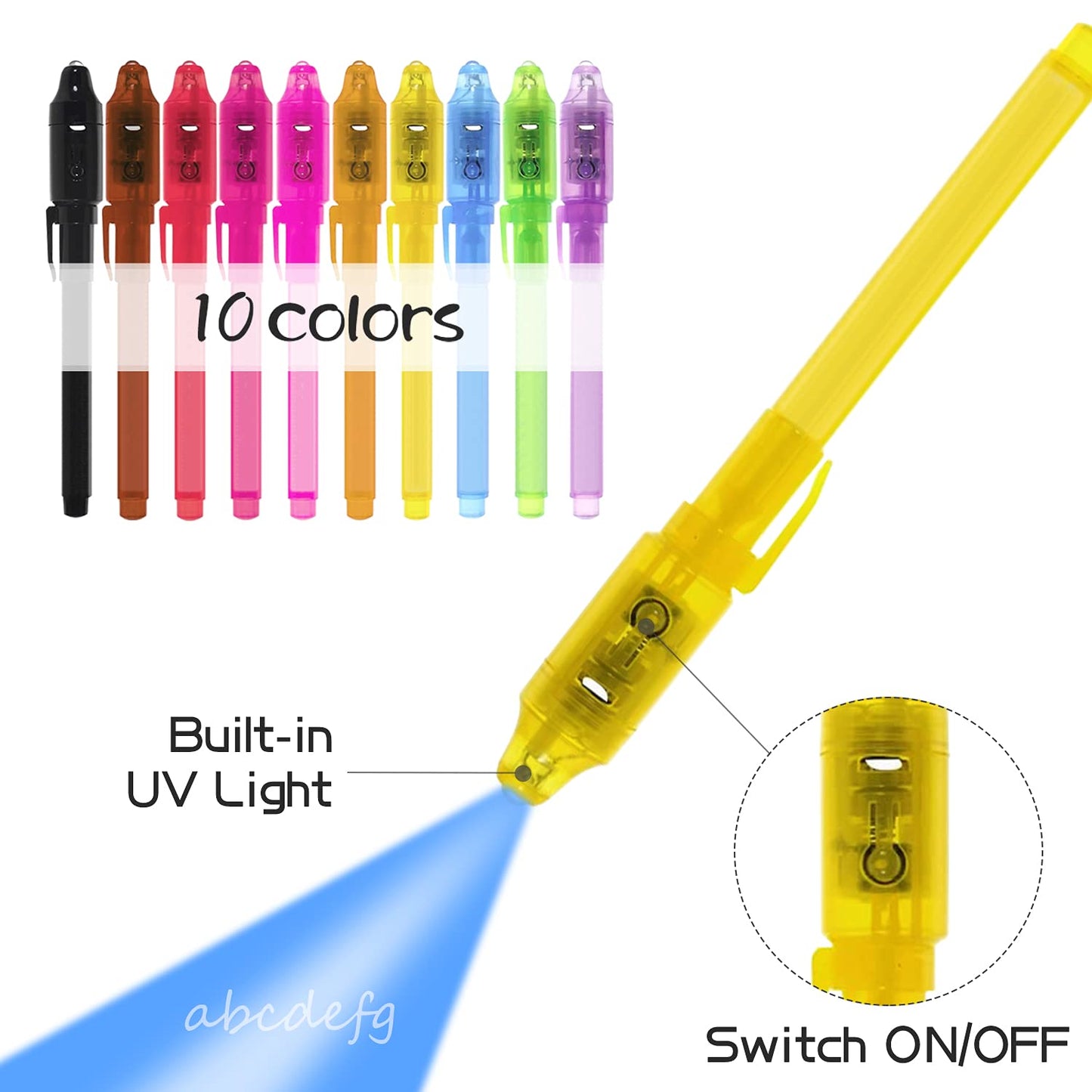 30 Pack Invisible Ink Pens with UV Light, Magic Spy Pen for Secret Messages, Birthday Party Favors Easter Egg Hunt Halloween Goodie Bags Stocking Stuffers Valentine's Day Gifts for Kids Ages 3+