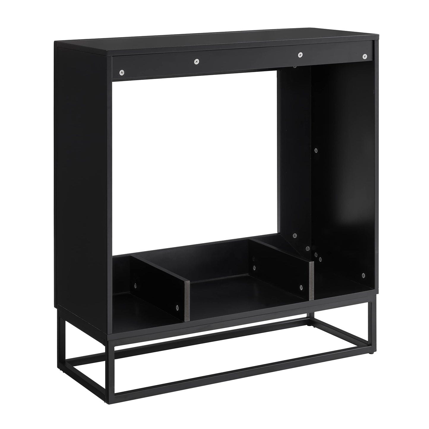 SEI Furniture - Holly & Martin Frescan Contemporary Touch Screen Electric Fireplace - Modern Design, Black Glass and Wood - Ideal for Living Room, Bedroom (FR1063059)