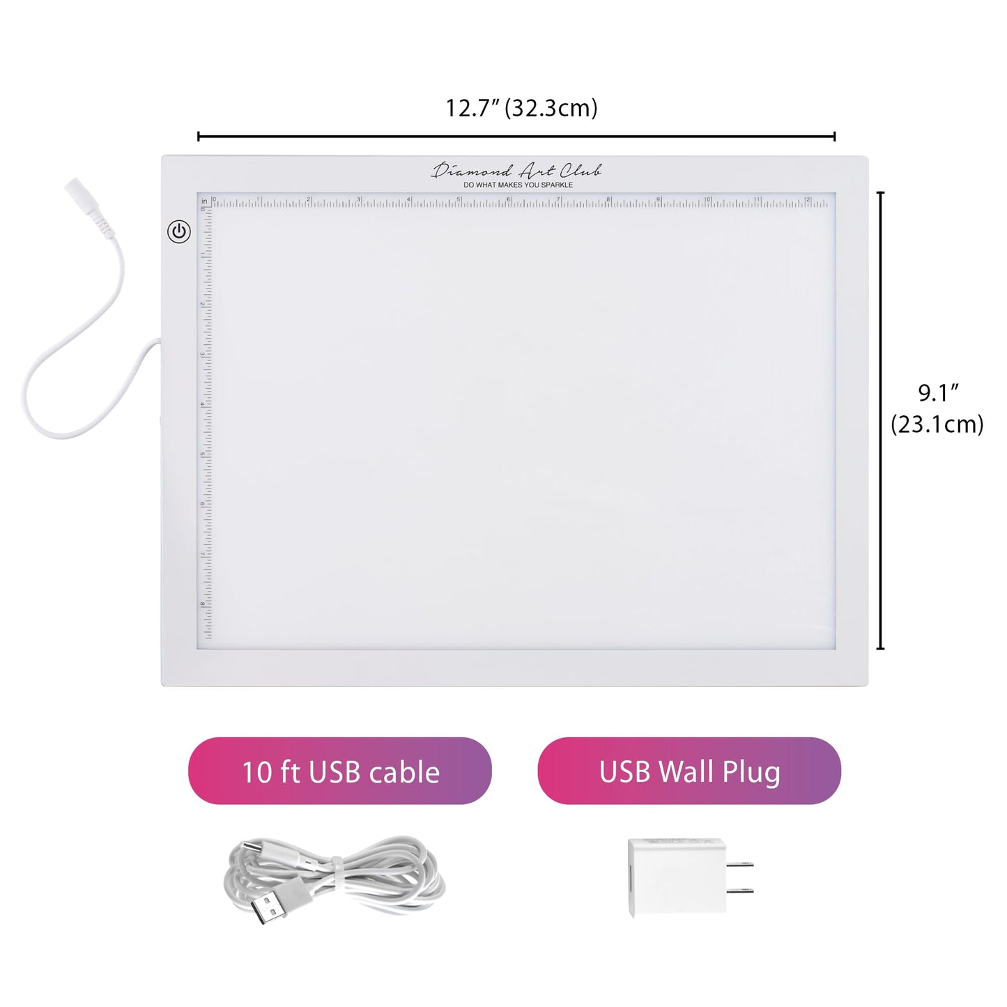 DIAMOND ART CLUB - NEW A4 Light Pad, USB LED Light Board for Diamond Painting and DIY Crafting, Diamond Art Tools and Accessories, 14.1" x 10.6"