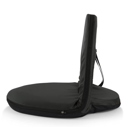 PICNIC TIME Oniva Portable Reclining Stadium Seat with Back Support, Folding Bleacher Chairs with Back and Cushion, Thick Padded Bench Seat and Armrest, Includes Six Backrest Positions, (Black)