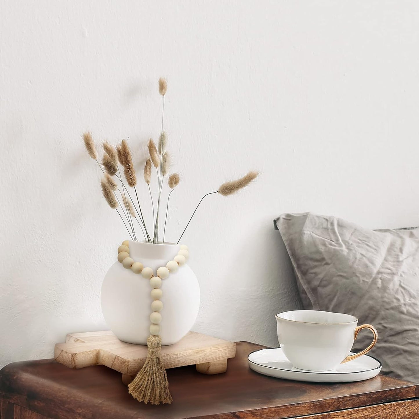 Counter Honeydak Wood Pedestal Riser Tray Soap Dispenser Stand for Kitchen Sink Wooden Holder for Bottles Plant Makeup