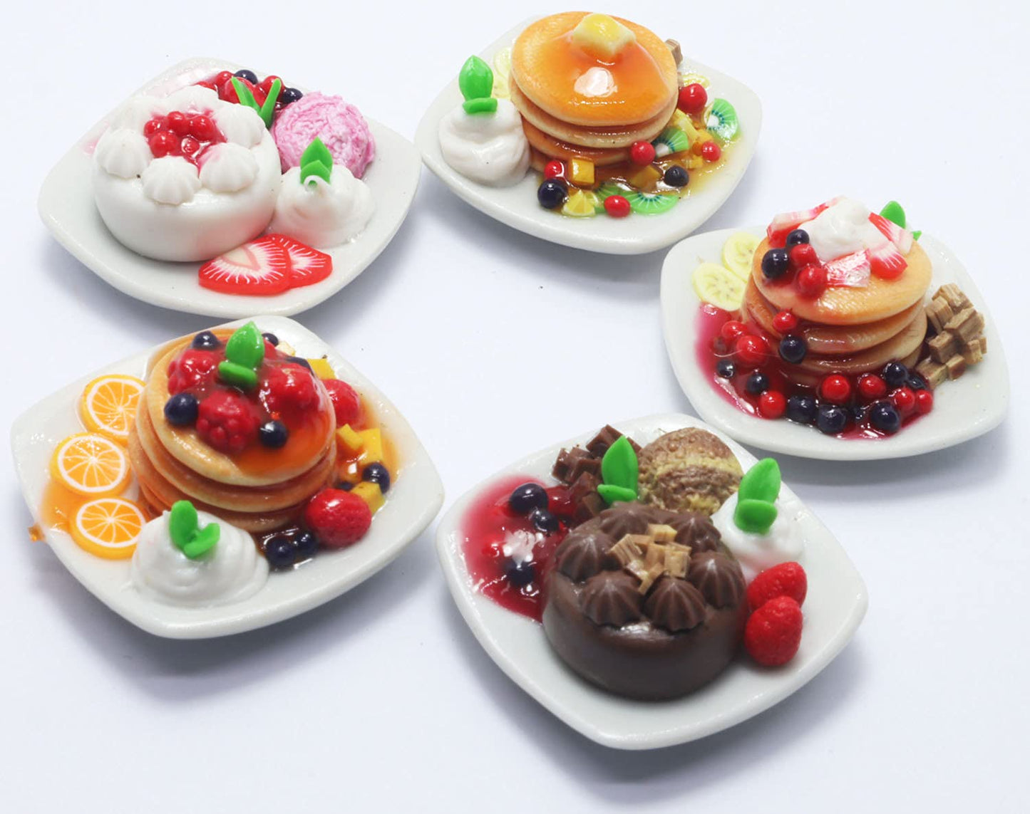 ThaiHonest 5 Dollhouse Miniatures Pancake & Cake Food Supply Handcrafted,Tiny Food