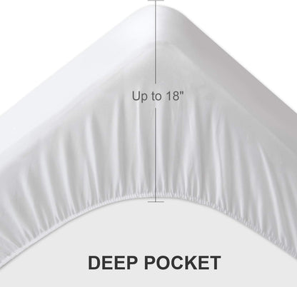 18", California King Mattress Protector Pad Waterproof Quilted, Breathable & Cooling California King Size Mattresses