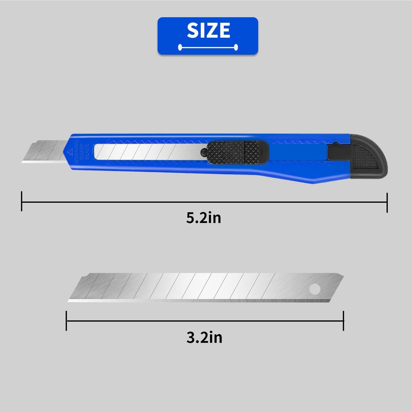 DIYSLEF Knife 16-Pack Box Cutter Retractable, Box Knife Perfect for Home, Office Use, Small 9mm Snap-off Blades Utility Knife for Cardboard, Cartons, Disposable Box Cutters Bulk for Work