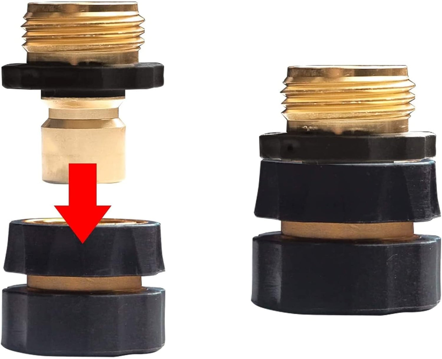 Xiny Tool 3/4 Inch Garden Hose Quick Connect, Male and Female Water Quick Release Hose Fittings