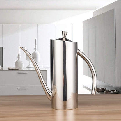 IMEEA Olive Oil Dispenser, SUS304 Stainless Steel No Drip Oil Can, 24oz/700ml Vinegar Container