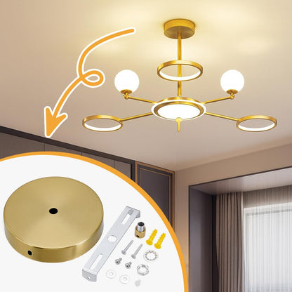 PH PandaHall 2 Sets 4.6 Inches Light Canopy Kit, Golden Round Modern Chandelier Ceiling Plate Replacement Iron Chandelier Canopy for DIY Project Lighting Fixtures Chandelier Pendant Wall Lamp