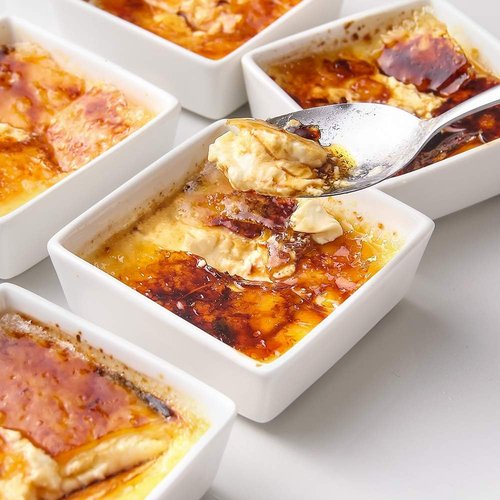 DOWAN Ramekins - Set of 6 Square 6 oz Porcelain Dessert & Appetizer Bowls | Oven Safe Design
