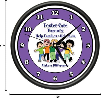 Foster Care Parents Wall Clock, Social Worker Foster Kids Child Care Gift
