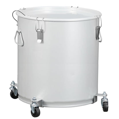 Fryer Grease Bucket 16 Gal, Fryer Oil Bucket With Lid, Oil Disposal Caddy w/Rust-Proof Coating, Coated Carbon Steel Oil Filter Pot With Caster Base, Oil Transport Container w/Lock Clips & Filter Bag