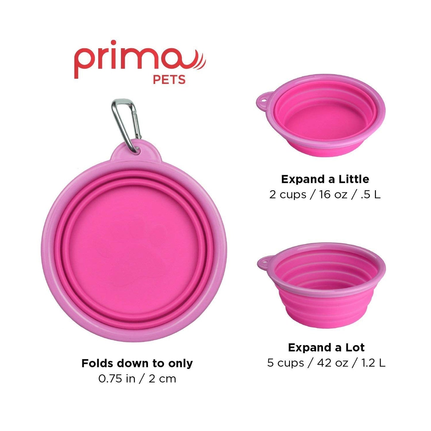 Sale Collapsible Silicone Water Travel Bowl with Clip for Dog and Cat, Portable and Durable Pop-up Feeder for Convenient On-The-go Feeding Size: Large (5 Cups) Grey