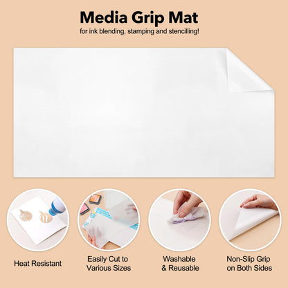 39.4 x 19.7inch Silicone Mats for Crafts Translucent Cuttable Large Media Grip Mat Heat Resistant Non-Slip Craft Mat for Ink Blending Stamping Stenciling Jewelry, Epoxy Resin,Glitter Slime, DIY Sheet