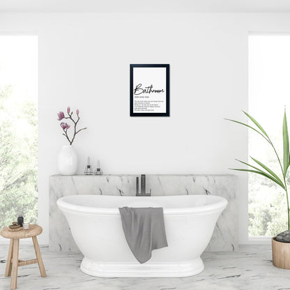 Black and White Bathroom Wall Art - Modern Quotes Decor | Small Framed Canvas Art