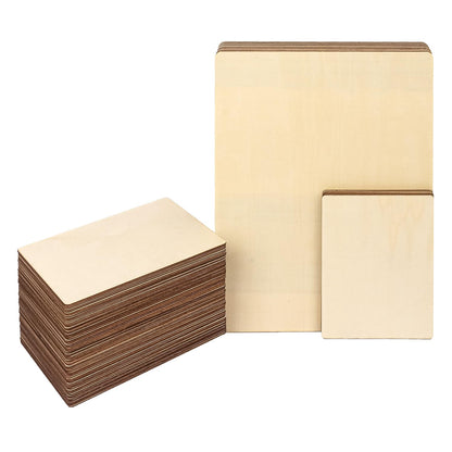 kukmakri 90 PCS Plywood Sheets for Crafts, (72 PCS)6 x 4 x 1/16 Inch and (18 PCS)12 x 8 x 1/16 Inch Versatile Blank Unfinished Basswood Sheets, Wood Boards for Crafts, Laser Cut Crafts, Model Making