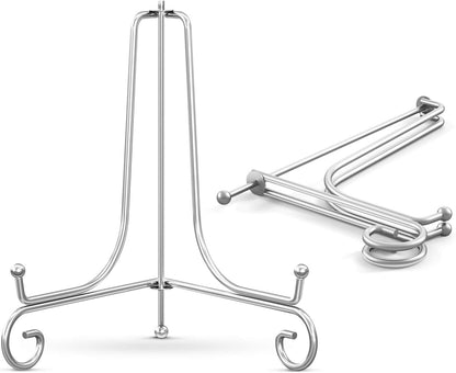 TR-LIFE Plate Stands for Display, 4 Inch Plate Holder Display Stand + Metal Easel Stand for Picture Frame, 2 Pack