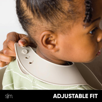 Simple Modern Silicone Bib for Babies, Toddlers | Lightweight and Durable Baby Bibs for Eating with Food Catcher Pocket | Soft Silicone with Adjustable Fit | Bennett Collection | Trains