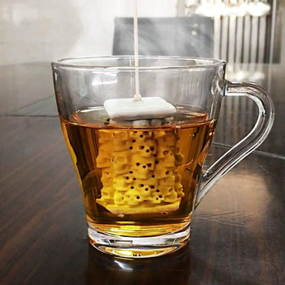 Silicone Tea Strainer, Detachable Skull Shape Loose Leaf Tea Infuser for Grain Tea Cups, Mugs, and Pots