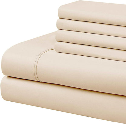 Home Collection Micro Caress Luxurious Sheet Set - 90GSM 4-Piece Cal King Size - Cream Color