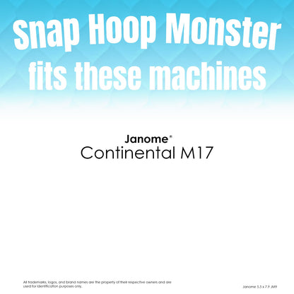Snap Hoop Monster for Janome® M17 (5.5" x 7.9" | 140 x 200mm) Magnetic Embroidery Hoop for Machine Embroidery