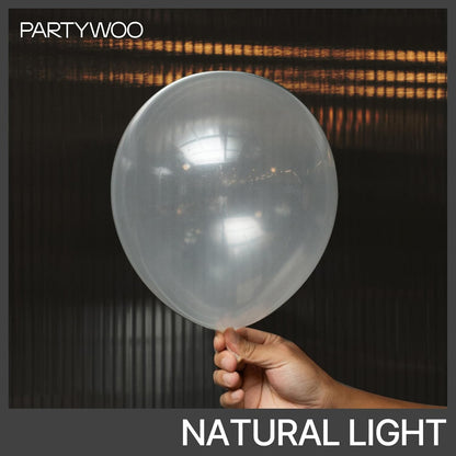 PartyWoo Clear Balloons - 100pcs Transparent Balloon Arch Kit for Weddings, Graduations & Parties | 18", 12", 10", 5" Sizes
