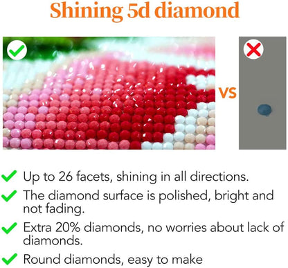 WHYCJXWL Diamond Art Kits for Adults and Kids, Full Drill Round Rhinestone Diamonds, Winnie Pooh Diamond Art (12X16 Inch)