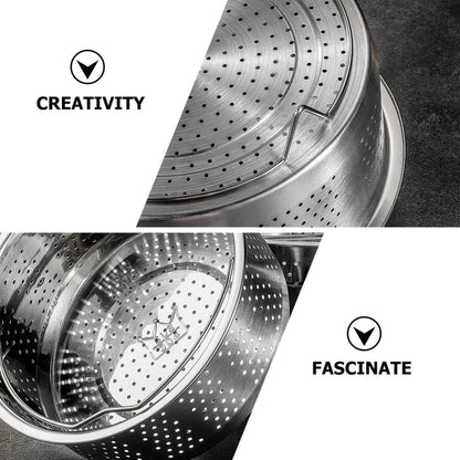 Luxshiny Rice Cooker Steamer Basket with Handle, Stainless Steel for Steaming Food, Meat, Fish, Rice, Veggies