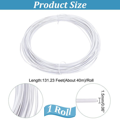 HOBBIESAY 43.74 Yard 0.06inch White Floral Wires Metal Memory Wire Bendable Anodized Metal Wire Iron Craft Sculpting Flexible Modeling Wires for Sculpting Hat Styling Strip