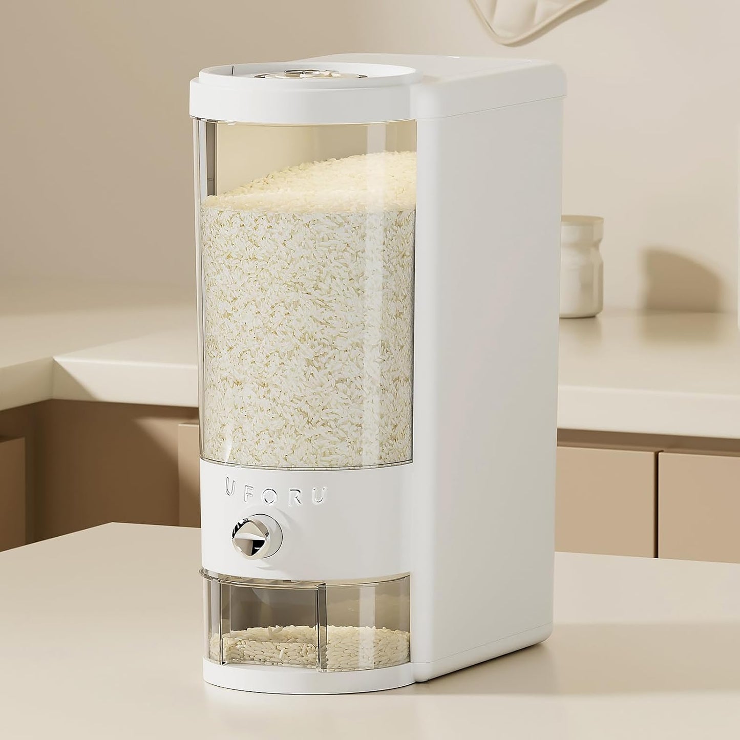 20 lbs Rice Dispenser | Large Rice Storage Container for Kitchen&Pantry - Space-saving, Moisture & Pest-proof, BPA-Free