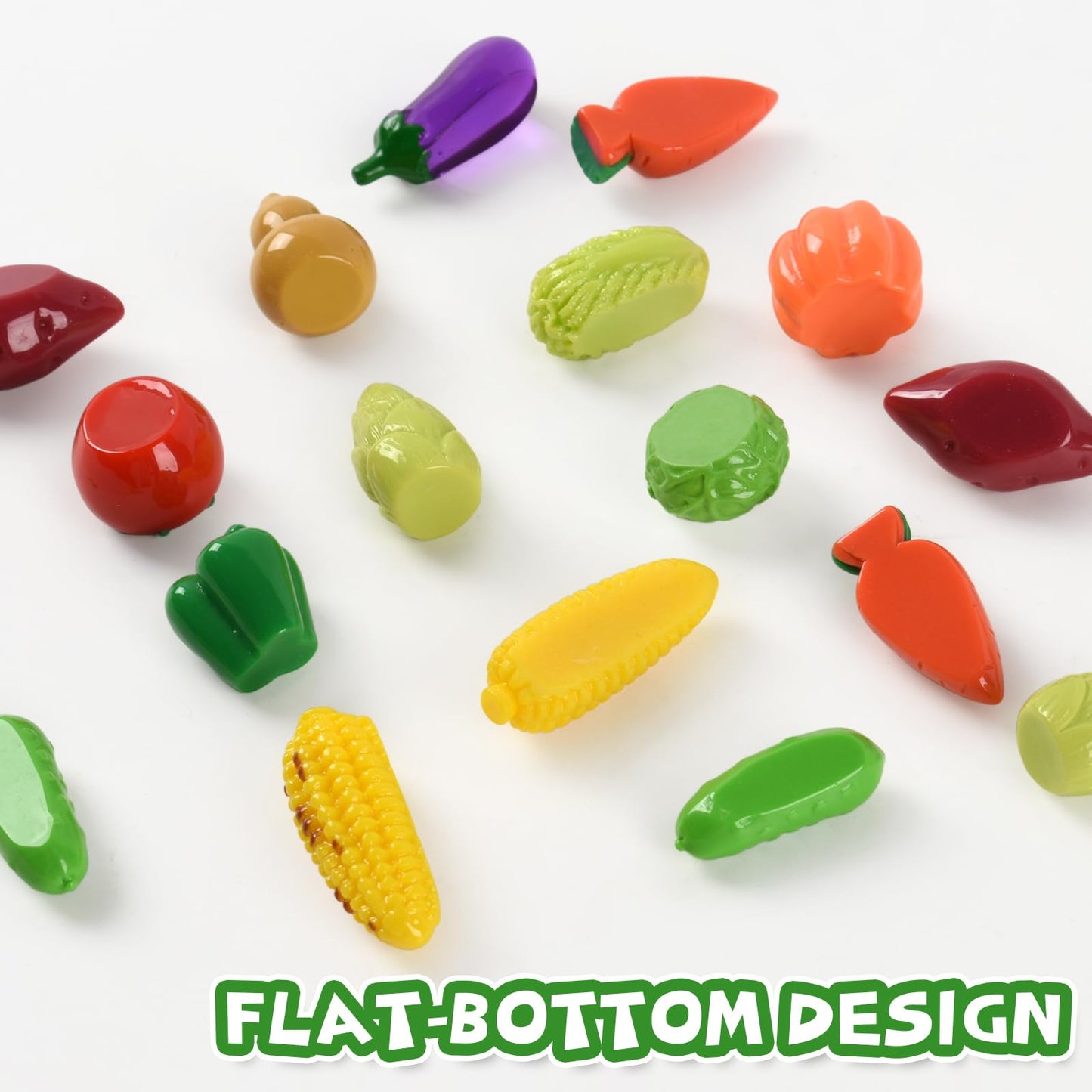 Hanycon 70PCS Mini Resin Vegetable Figurines Miniature Vegetable Figurines Tiny Mini Food for Home House Grocery Photography Party Decoration
