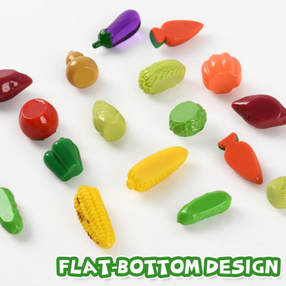 Hanycon 70PCS Mini Resin Vegetable Figurines Miniature Vegetable Figurines Tiny Mini Food for Home House Grocery Photography Party Decoration