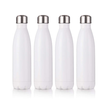 PYD Life 17 OZ Sublimation Sports Water Bottles Blanks White Stainless Steel Tumbler Vacuum Flasks with Lid for Tumbler Heat Press Sublimation Oven Printing 4 Pack