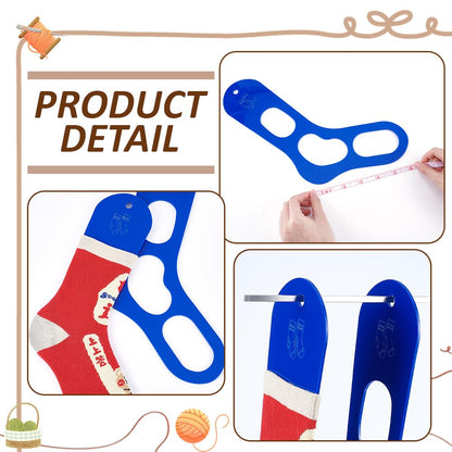 BENECREAT 2Pcs Acrylic Sock Blockers, Blue Knitting Sock Ruler Stocking Blockers Socking Stretchers for Knitting & Crochet Stocking Knitters, 3mm Thick