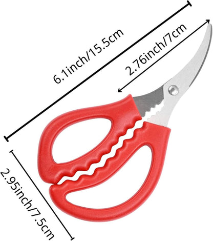 16PCS Red Seafood Scissors Bulk - Multifunctional Crab Leg Crackers for Kitchen Seafood Peeling