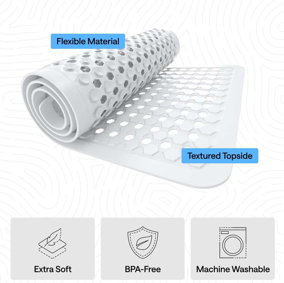 21x21 Inch, 2 Pack GORILLA GRIP Patented Square Shower Stall Mat, Small Bathtub Floor Mats for Stand Up Showers