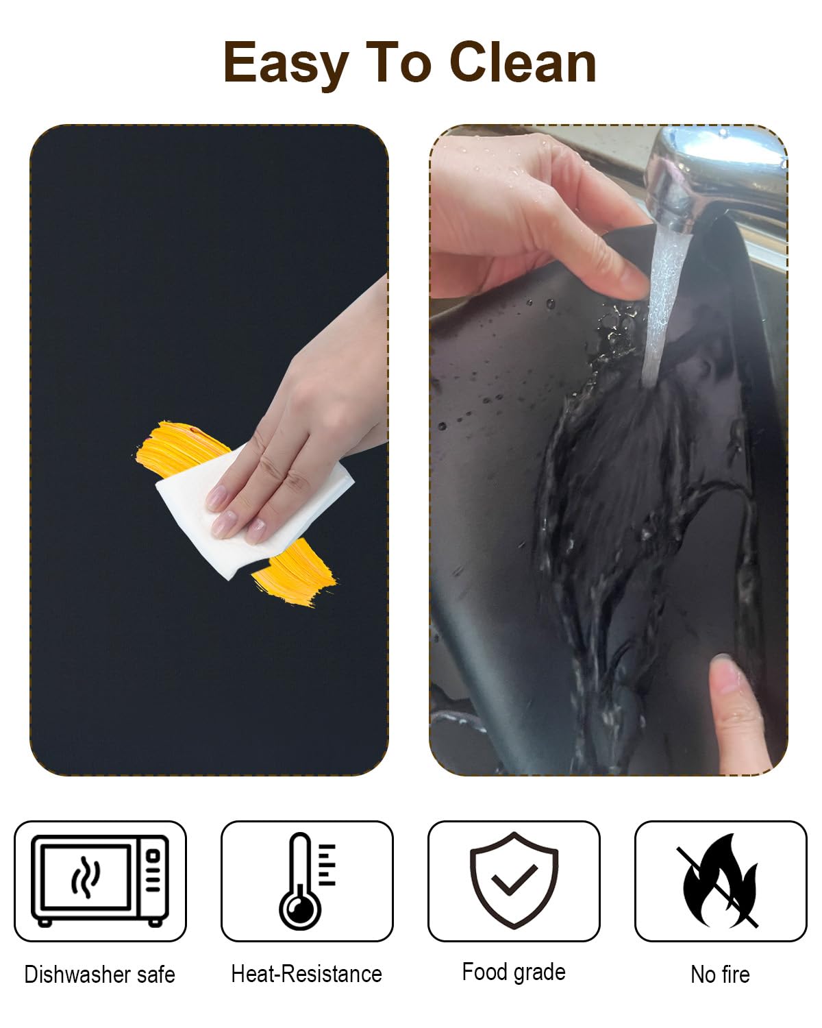 Silicone Crafting Mat for Artists, 32"x24"x1.2mm Large Nonstick Art Sheet for Resin Craft, Jewelry Casting, Acrylic Painting, Clay Work, Heat Resistant Desk Protector and Placemat | Black