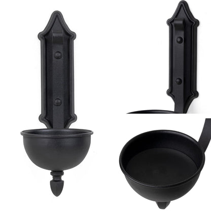 Aimto Wall Sconce Candle Holder Black Wall-Mount Metal Candle Holders Hanging Iron Wall Candle Sconce for Home,Living Room, Bathroom, Dining Room, Set of 2