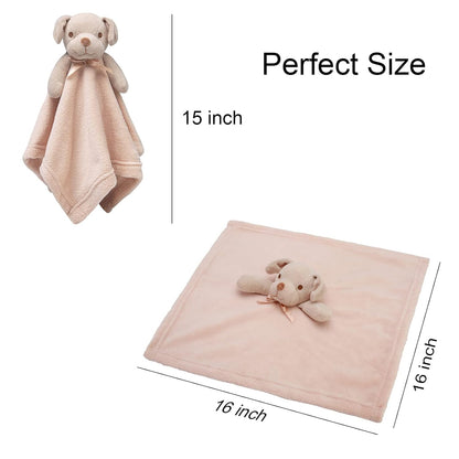 Pro Goleem Dog Security Blanket - Soft Brown Puppy Lovey for Boys & Girls | 16-Inch Snuggle Toy